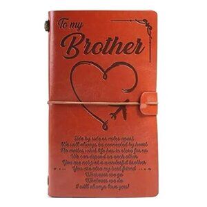 🪻BOGO🪻 Engraved Leather‎ Journal "To MY BROTHER" Blank Notebook